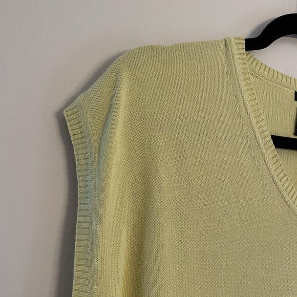 Jos.A. Bank Men's SZ L Light Green/Yellow 100% Pima Cotton Knit Sweater Vest NWT - Picture 4 of 10